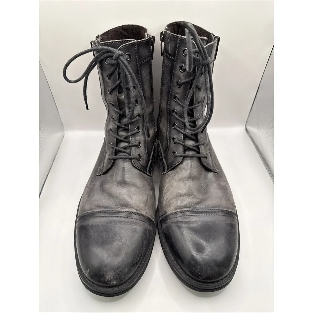 Kenneth Cole New York Kenneth Cole Men's Hugh Leather Boots‎ Size 12 Color Grey